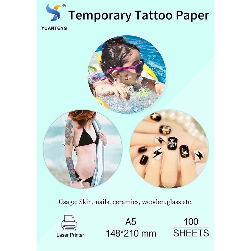 Blank Water Transfer Tattoo Paper A5 Szie Printabl..